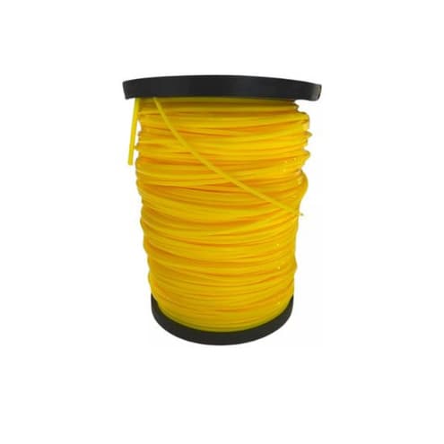 Fio de Nylon Redondo 3.0mm 2kg 220 Metros Amarelo para Roçadeira